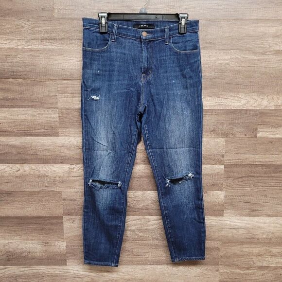 J Brand Alana Volatile High Rise Crop Jeans Size 29 Womens Blue Dark Wash Skinny - Picture 3 of 16